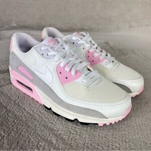 Nike Air Max 90 Shoes Womens Size 9 White Pink Mesh Sneakers FN7489-100 NEW